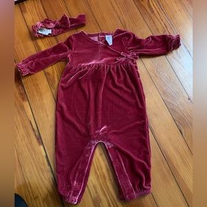 Baby girl velour one piece